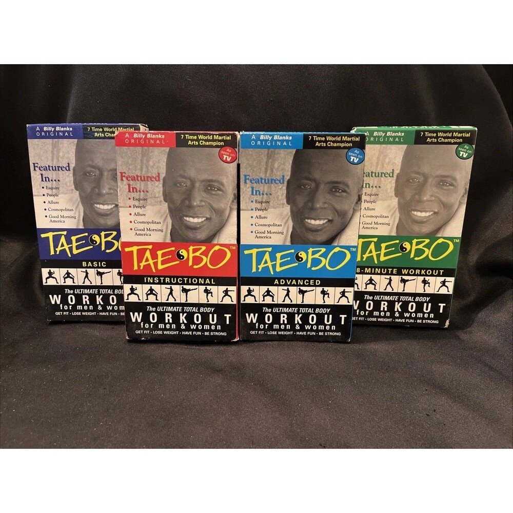 Tae Bo Workout VHS, 1998 Basic, Instructional, Advanced & 8 Minute Workout Video